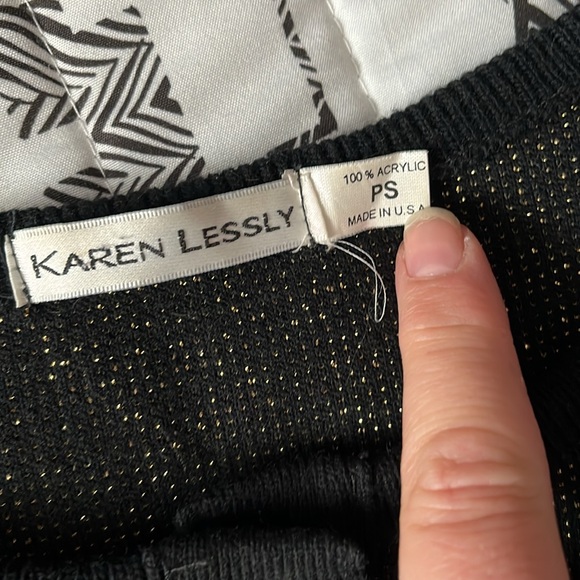 Karen Lessly Cardigan In Black and Gold Size PL - Picture 5 of 6